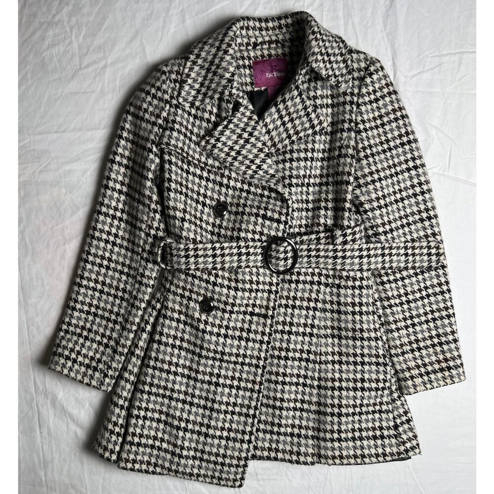 Vintage Epic Threads Houndstooth Trench Coat Women's Size Large